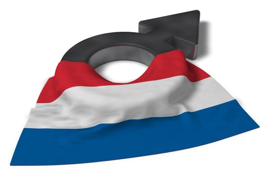 symbol for male and flag of the netherlands - 3d illustration