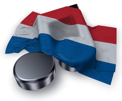 music note and flag of the netherlands - 3d illustration