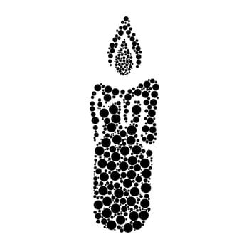 candle silhouette dot icon isolated on white background