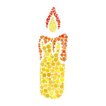 candle dot icon isolated on white background