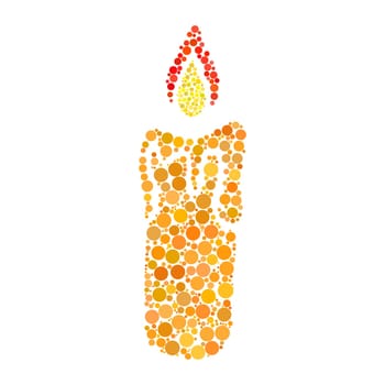 candle dot icon isolated on white background