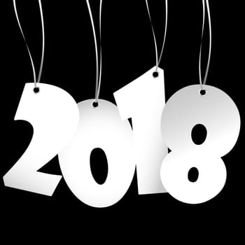 white colored hang tag numbers for New Year 2018