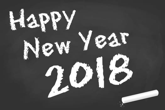black board with chalk and text for New Year 2018 greetings