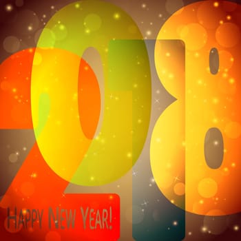 colored background concept for New Year 2018 greetings