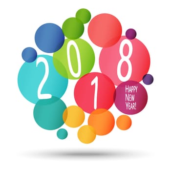colored background concept for New Year 2018 greetings