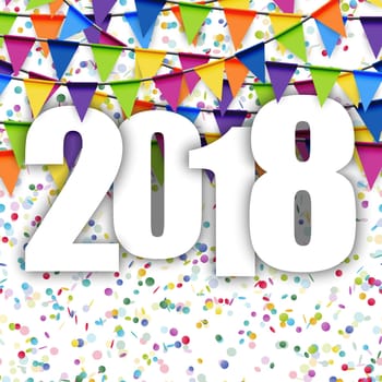 background with colored garlands for New Year party 2018