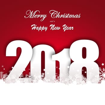 background with snow fall and greetings for christmas and New Year 2018