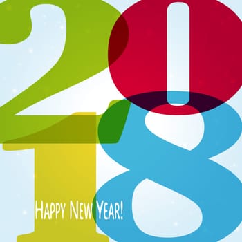 colored background concept for New Year 2018 greetings