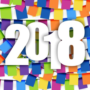 background with colored garlands for New Year party 2018