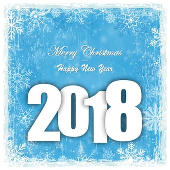 background with snow fall and greetings for christmas and New Year 2018