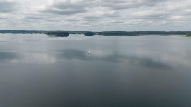 Plateliai lake Lithuania Aerial drone top view