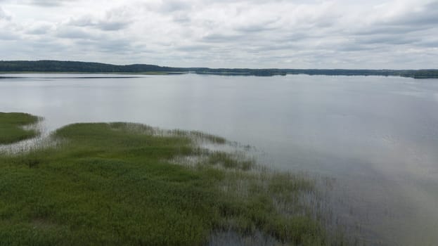 Plateliai lake Lithuania Aerial drone top view