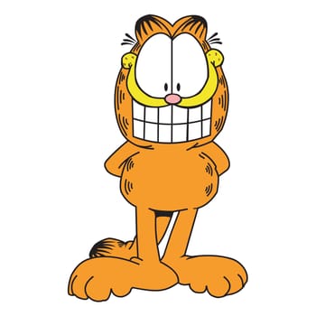 garfield cat illustration happy smile