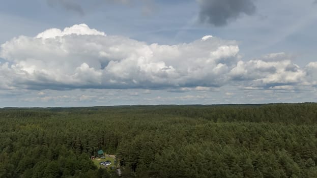 Plateliai lake Lithuania Aerial drone top view