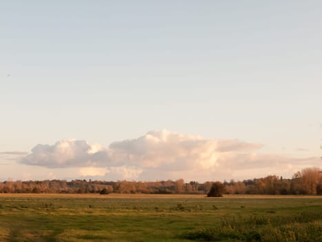beautiful autumn sky sunset clouds over field in country landscape  essex  england  uk