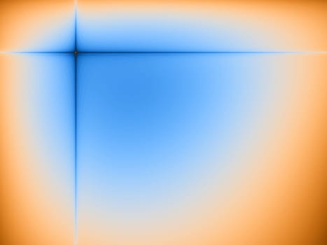 Abstract blue and orange background with a cross shape