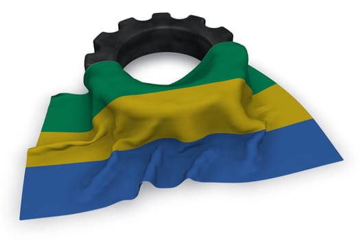 gear and flag of gabon - 3d rendering
