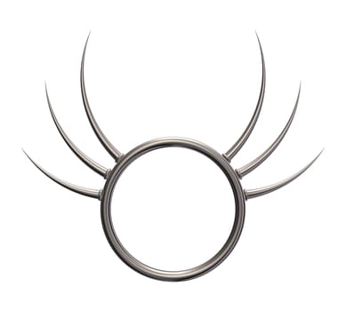 metal ring with spikes - 3d illustration