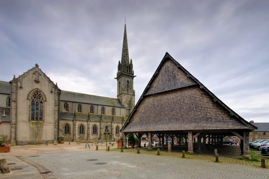 Plouescat Market Hall in Brittany,Finistere in France - Les halles of Plouescat in Finistere in Brittany,France