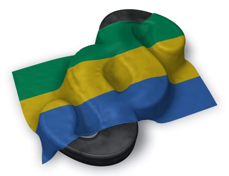 flag of gabon and paragraph symbol - 3d illustration