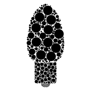 christmas light bulb dots isolated on white background