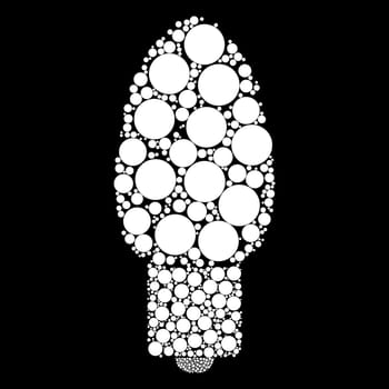 christmas light bulb dots isolated on black background