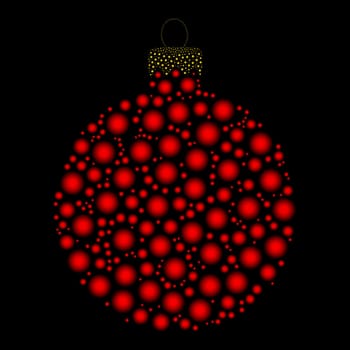 christmas bauble dotted vector design  isolated on dark background