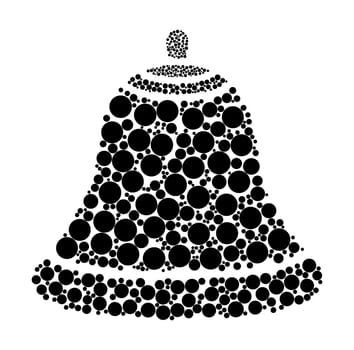 christmas bell dotted vector isolated on white background