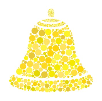 christmas bell dotted vector isolated on white background