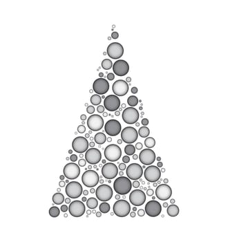 christmas tree dotted vector isolated on white background