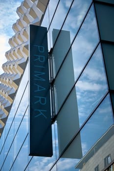 Neon sign at a Primark store in downtown Desden
