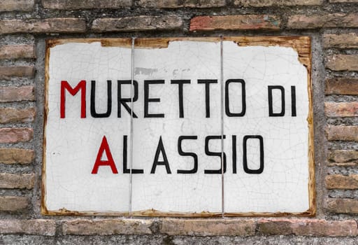 Alassio (SV), ITALY - August 22, 2017: "Muretto di Alassio"", the famous Little Wall in Alassio."