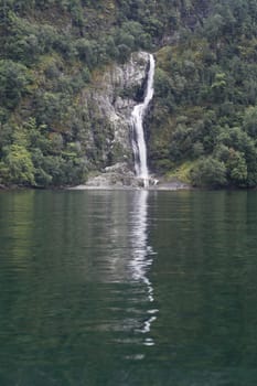 The Unesco Naeroyfjord and the picturesque Aurlandsfjord seen from the water