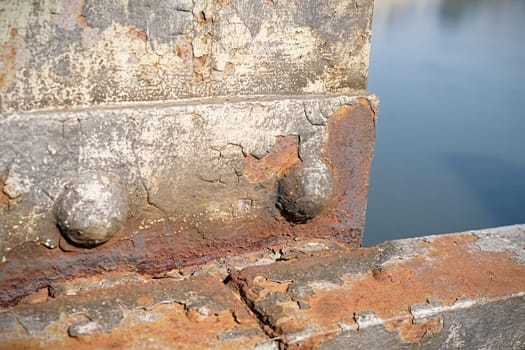rusty component of an old bridge in Magdeburg
