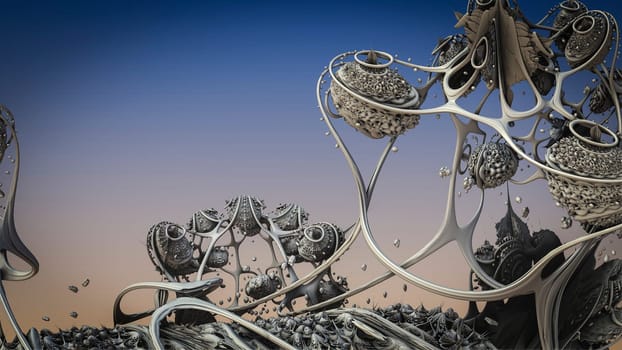 By computer generated surreal 3d mandelbrot fractal.