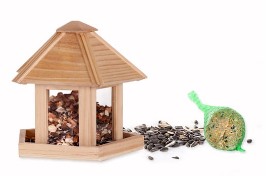 Birdhouse with food