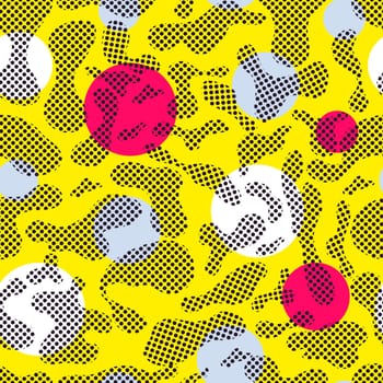 Color seamless pattern modern bold camouflage cover. Colorful bubble shapes vector composition with ornament. Trendy minimal design