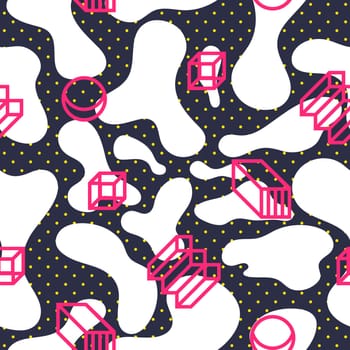 Color seamless pattern modern bold camouflage cover. Colorful bubble shapes vector composition with ornament. Trendy minimal design