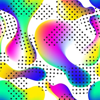 Fluid color seamless pattern modern bold camouflage cover. Colorful bubble shapes motion lamp vector composition. Trendy minimal design