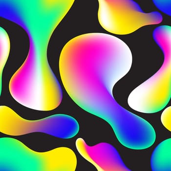 Fluid color seamless pattern modern bold camouflage cover. Colorful bubble shapes motion lamp vector composition. Trendy minimal design