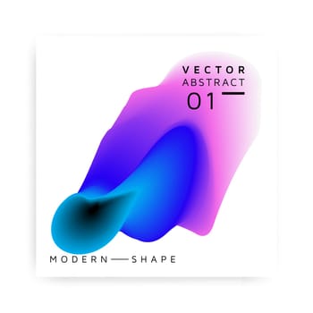 Abstract vector modern shape. Bold colorful design element with gradient blend, liquid bubble