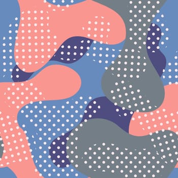 Color seamless pattern modern bold camouflage cover. Colorful bubble shapes vector composition with ornament. Trendy minimal design