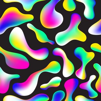 Fluid color seamless pattern modern bold camouflage cover. Colorful bubble shapes motion lamp vector composition. Trendy minimal design