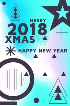 Colorful gradient vector illustration of celebration for Happy new year 2018 season