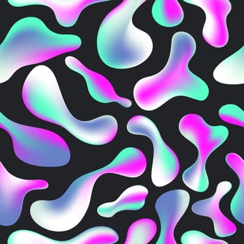Fluid color seamless pattern modern bold camouflage cover. Colorful bubble shapes motion lamp vector composition. Trendy minimal design