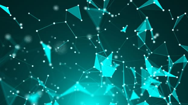 Abstract Polygonal Space Background with Connecting Dots and Lines. 3d rendering
