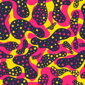 Color seamless pattern modern bold camouflage cover. Colorful bubble shapes vector composition with ornament. Trendy minimal design
