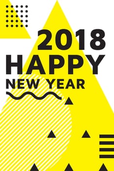 Colorful vector illustration of celebration for Happy new year 2018 season