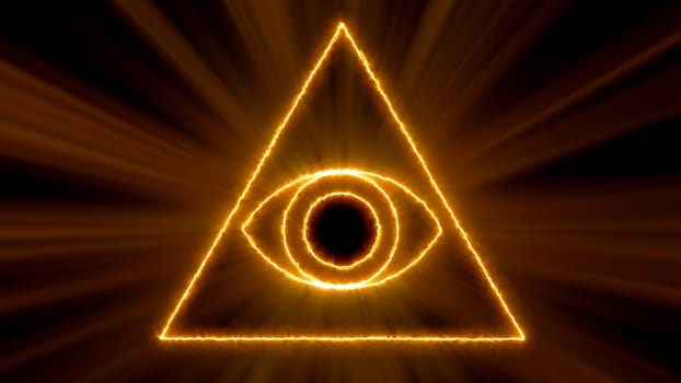 Abstract background with Eye of Providence. 3d rendering