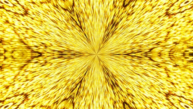 Abstract background with gold kaleidoscope. 3d rendering